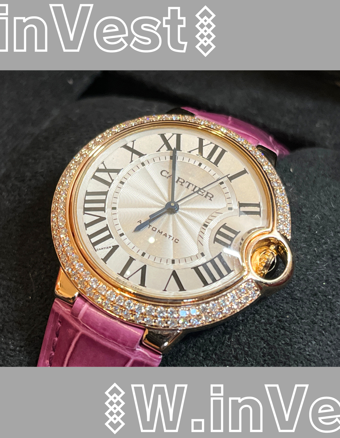 【展示級極美品】Cartier バロンブルー ドゥ カルティエ WE900551 K18PG 純正K18PGバックル 純正ダイヤ ローマ メンズ 腕時計   D016